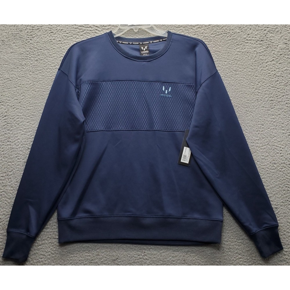 Messi Collection Sweatshirt Mens Small Navy Logo Long Sleeve Crew Neck Pullover